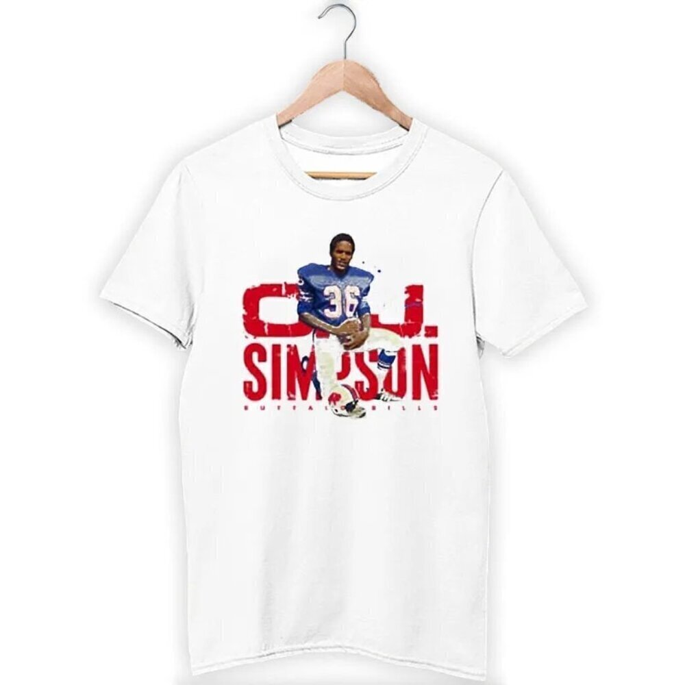 Buffalo Bills OJ Simpson Baseball NFL MLB Crossover Graphic Fan Gift Art T-Shirt